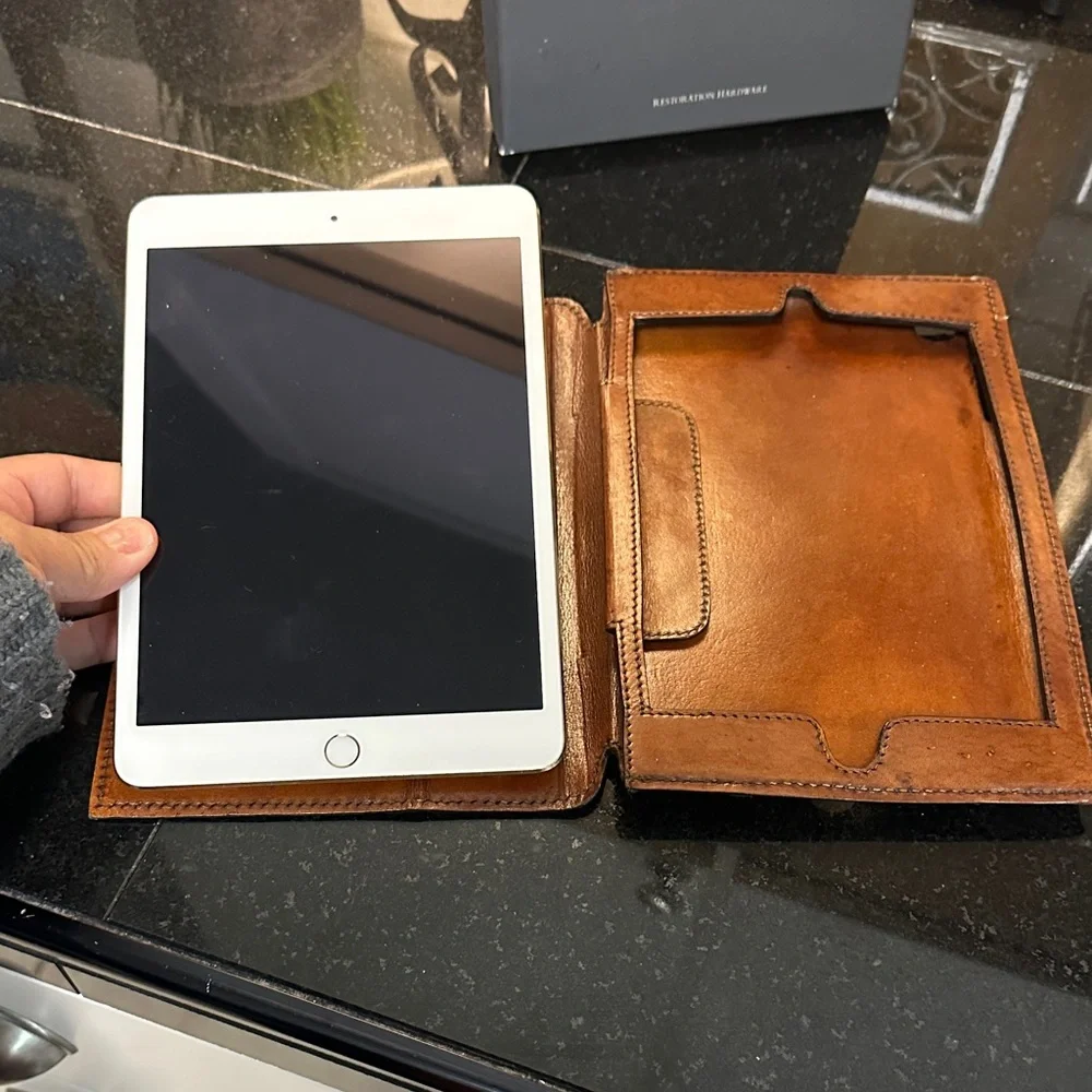 Restoration Hardware Brown Leather iPad Mini Cover